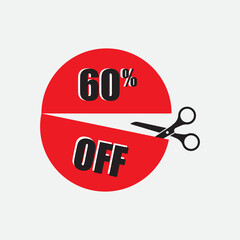 Sale of special offers. Discount with the price is 60. vector illustration