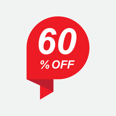 Sale of special offers. Discount with the price is 60. vector illustration