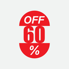 Sale of special offers. Discount with the price is 60. vector illustration