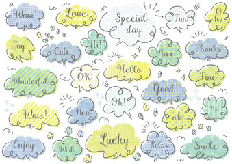 手描きの吹き出しセット