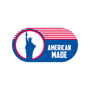 Made in usa with liberty statue vector design