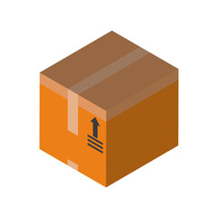 Delivery and logistics isometric box vector design