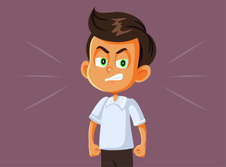 Angry Boy Vector Cartoon Illustration