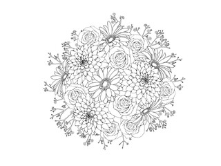 感謝の花束_線画