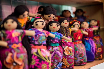 colorful handmade dolls in mexico