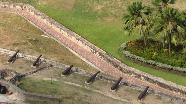 The cannons of Castillo de San Felipe de Barajas, Cartagena, Colombia.