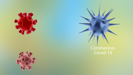 Coronavirus 2019 ,Corona virus icon Wuhan virus disease, Flu coronavirus over Earth background Concept of cure search and spreading disease. 3d image
