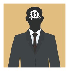 Financial manager figure. Simple flat illustration