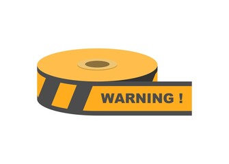 Barricade tape. Simple flat illustration