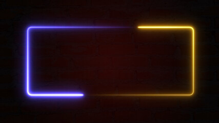 Colorful of red and blue rectangle light blaze with smoke texture pattern abstract effect in black background