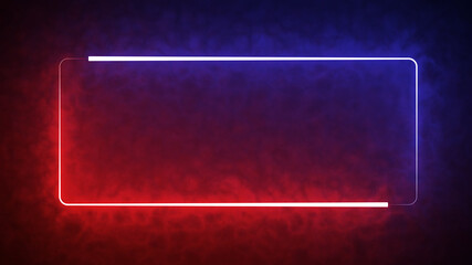 Colorful of red and blue rectangle light blaze with smoke texture pattern abstract effect in black background