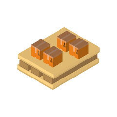 Delivery and logistics isometric boxes set vector design