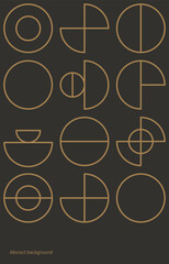 Gold and black pattern, Bauhaus poster
