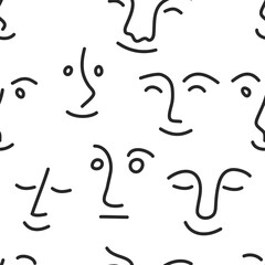 Set of funny characters, seamless abstract pattern