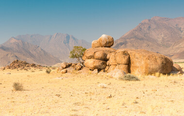 Fototapeta na wymiar Rocky Landscape At Brandberg Erongo Namibia