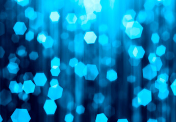 abstract blurred defocused blue hexagon bokeh light background