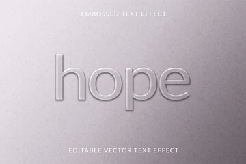 Embossed editable vector text effect template gray paper textured background