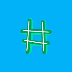 Obraz premium Hashtag symbol doodle vector typography