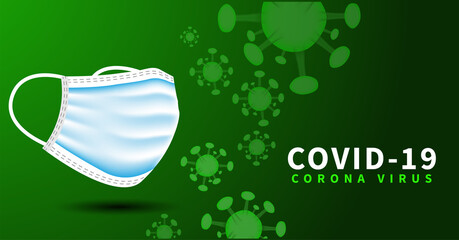 medical face mask protection against coronavirus prevention of virus spreading pandemic covid-19 view 3d  vector illustration