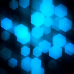 abstract blue hexagon geometric digital data technology background