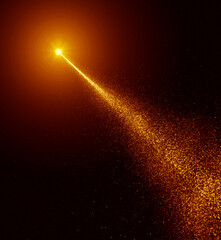 gold star dust trail particle magic light background