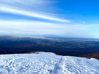 snow covered mountains