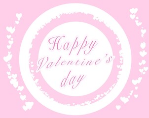 Fototapeta na wymiar Happy valentines day text with white hearts in the header fonts.