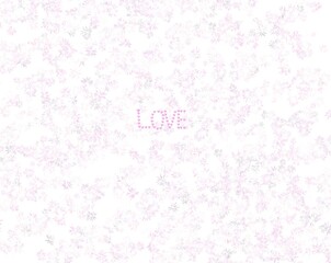 Little hearts are composed of words of love.