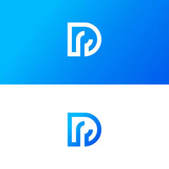 D letter logo monogram icon, simple design initial D.