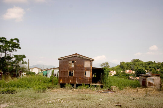 the squatter villages in new territories Hong Kong.