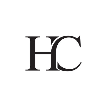 Abstract Initial Letter H and C Linked Logo. with black color isolated on white Background. Usable for Business and Branding Logos. Flat Vector Logo Design Template Element.