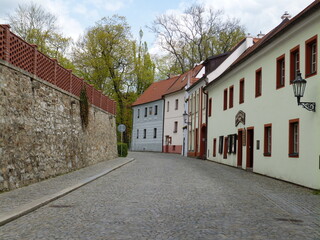 Cesky Krumlov buildings, streets and historical part of the city