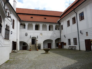 Cesky Krumlov buildings, streets and historical part of the city