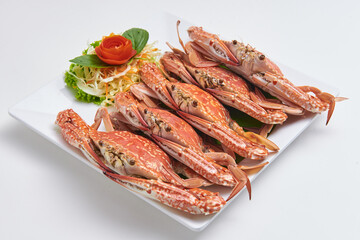Steamed fresh crab. Fresh seafood, a popular dish in Thailand.
