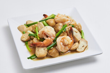 Stir Fried Shrimp with Mushroom and Oyster Sauce