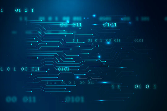 Blue futuristic networking technology vector