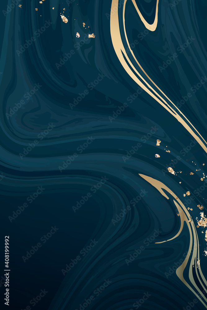 Canvas Prints gold and blue fluid patterned background vector