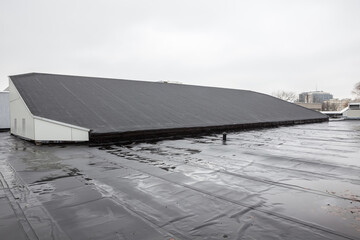Sloping roof with roofing - obrazy, fototapety, plakaty