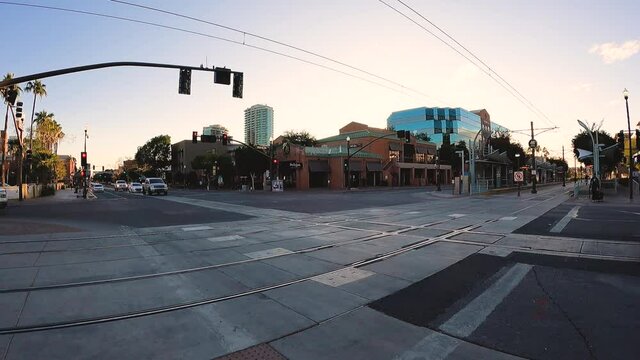 Time-lapse of a busy urban intersection of Tempe, Arizona.