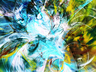 blue abstract fractal background 3d rendering illustration