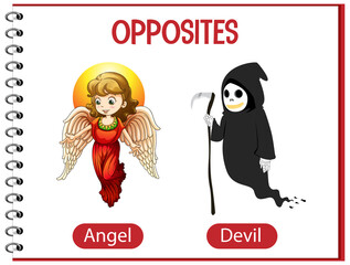 Opposite words with angel and devil