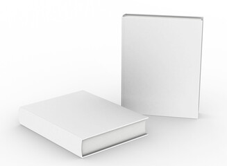 template empty hardcover book mockup set , 3d rendering.