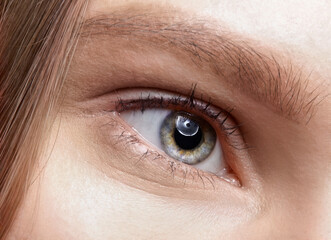 Closeup macro shot of  human female eye.