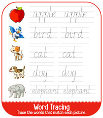 English alphabet tracing worksheets