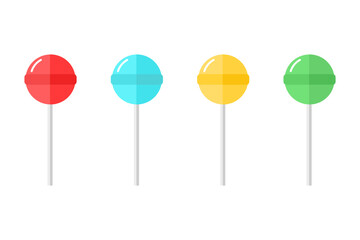 Lollipops candy icon set on white background.