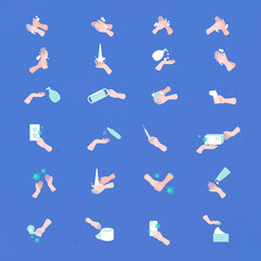 Medical and healthcare covid 19 icon set element vector