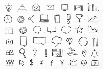 Fototapeta premium Useful business icons vector for marketing black collection