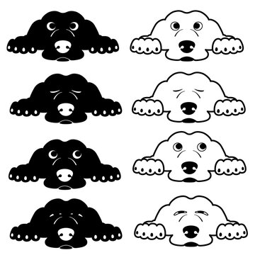 "Simple and cute dog
Illustration material collection,"