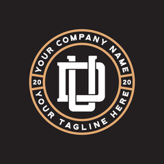 du monogram logo design vector