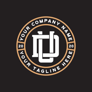 du monogram logo design vector